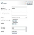 Pages visible for logged-in users