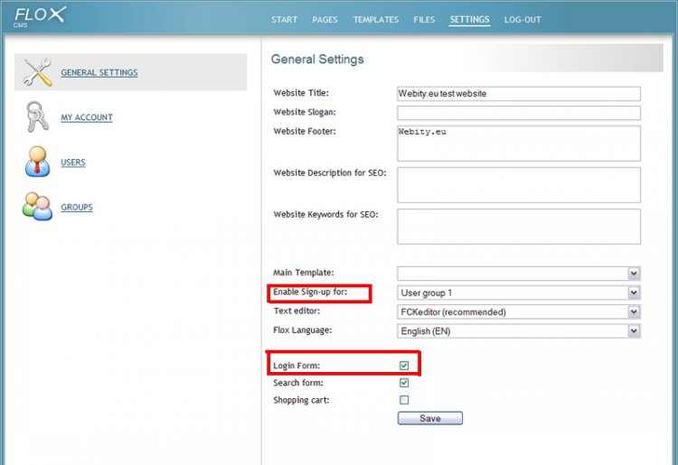 Enable sign-up for