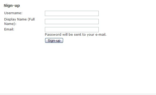 Sign-up form