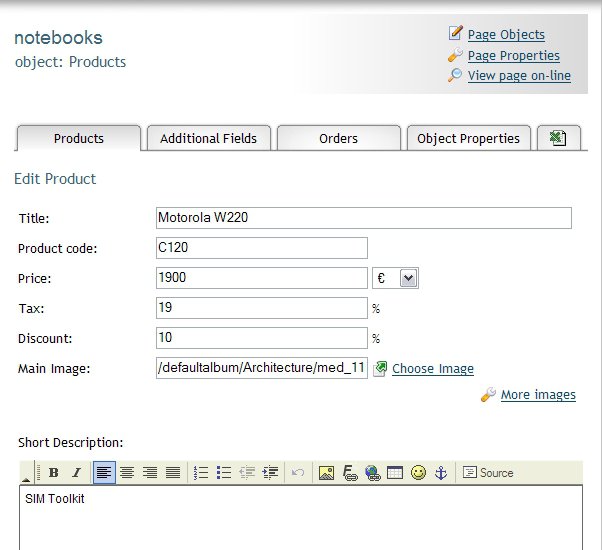 Edit product